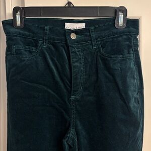 Loft Emerald Green Velvet Jeans